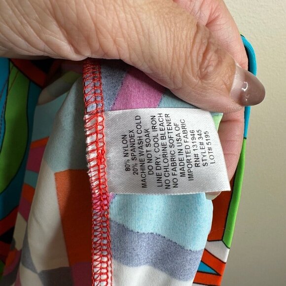 Jude Connally Blouse Top Sz S Multicolor Abstract Resort Stretch Off Shoulder - Picture 7 of 10